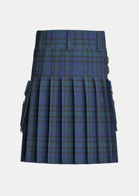 Utility_Matheson_Hunting_Tartan_kilt_back_image_with_pleated_design_and_adjustable_buckles_for_men