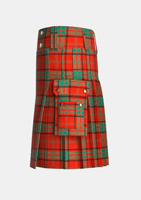 Utility_Maxwell_tartan_1500_kilt_left_image_with_pleated_design_and_adjustable_buckles_for_men