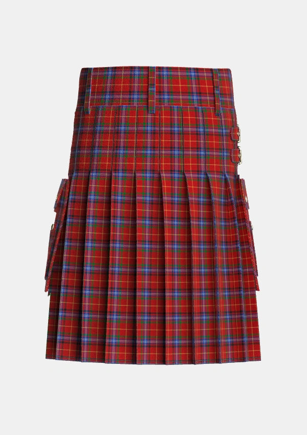 Utility_Maynard_Tartan_7379_kilt_back_image_with_pleated_design_and_adjustable_buckles_for_men