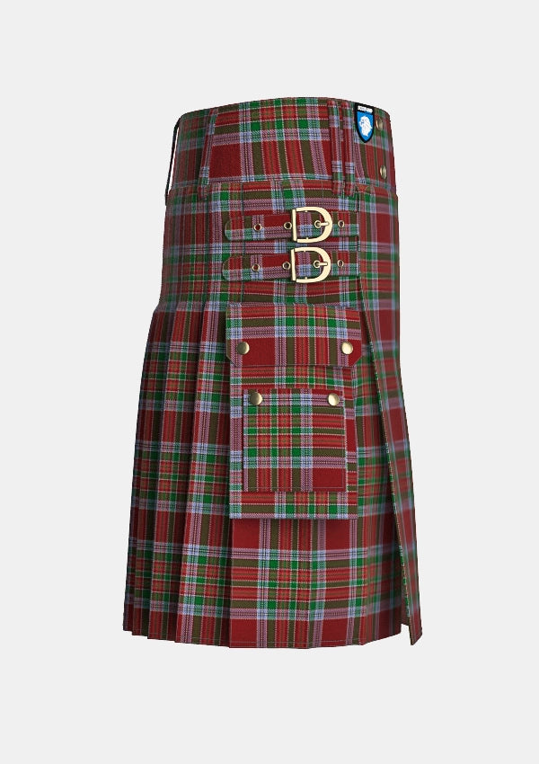 Utility_McBain_Chief_Tartan_951_kilt_right_image_with_pleated_design_and_adjustable_buckles_for_men