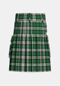 Utility_McCandlish_Arisaid_Green_Tartan_3325_kilt_back_image_with_pleated_design_and_adjustable_buckles_for_men