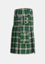 Utility_McCandlish_Arisaid_Green_Tartan_3325_kilt_right_image_with_pleated_design_and_adjustable_buckles_for_men