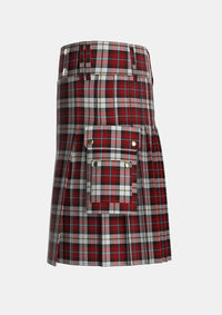 Utility_McCandlish_Arisaid_Red_Tartan_3326_kilt_left_image_with_pleated_design_and_adjustable_buckles_for_men