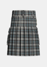 Utility_McCandlish_Dress_Grey_Tartan_3327_kilt_back_image_with_pleated_design_and_adjustable_buckles_for_men
