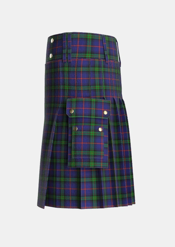 Utility_McClafferty_Tartan_6471_kilt_left_image_with_pleated_design_and_adjustable_buckles_for_men