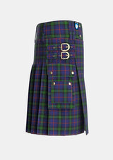 Utility_McClafferty_Tartan_6471_kilt_right_image_with_pleated_design_and_adjustable_buckles_for_men