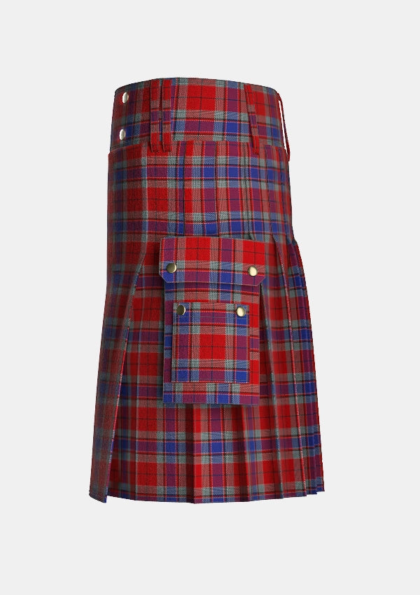 Utility_McCready_Tartan_7625_kilt_left_image_with_pleated_design_and_adjustable_buckles_for_men
