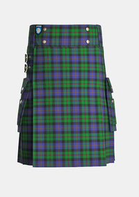 Utility_McEwan_Tartan_2299_kilt_front_image_with_pleated_design_and_adjustable_buckles_for_men