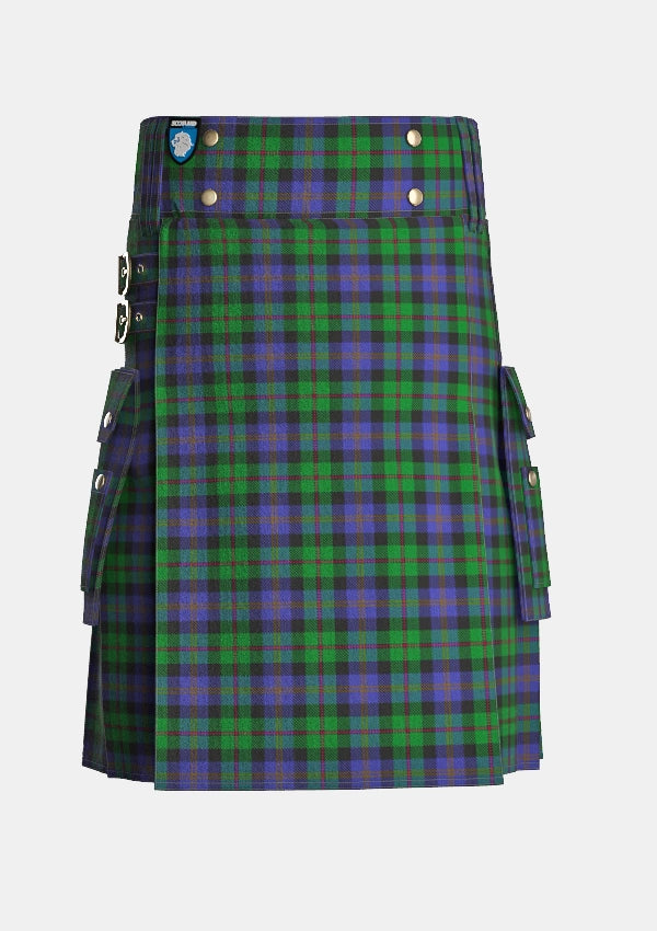 Utility_McEwan_Tartan_2299_kilt_front_image_with_pleated_design_and_adjustable_buckles_for_men