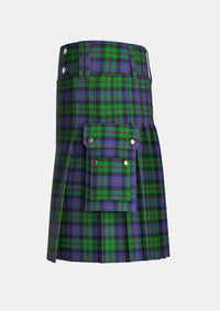 Utility_McEwan_Tartan_2299_kilt_left_image_with_pleated_design_and_adjustable_buckles_for_men