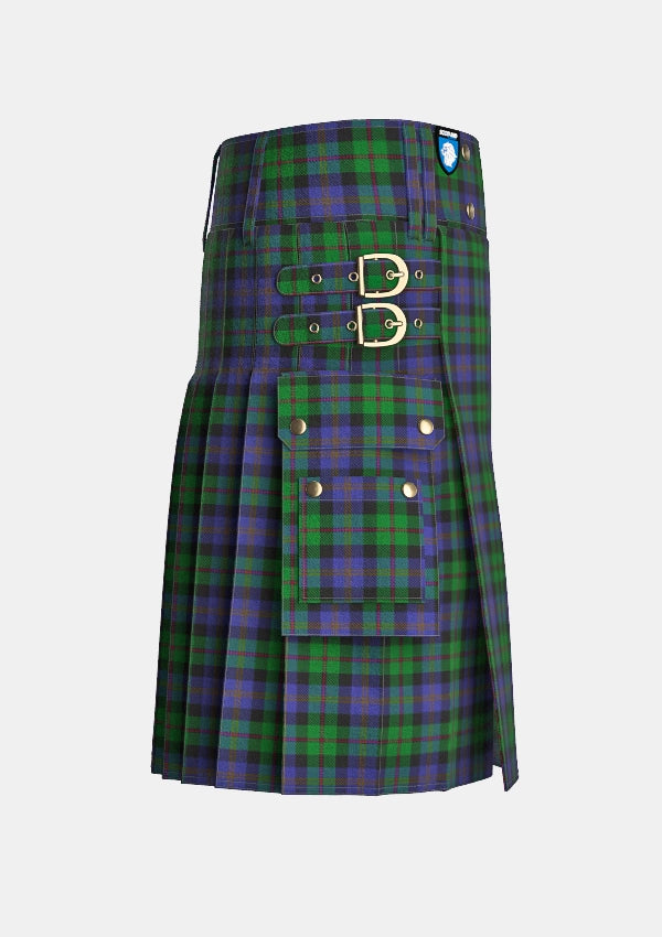 Utility_McEwan_Tartan_2299_kilt_right_image_with_pleated_design_and_adjustable_buckles_for_men