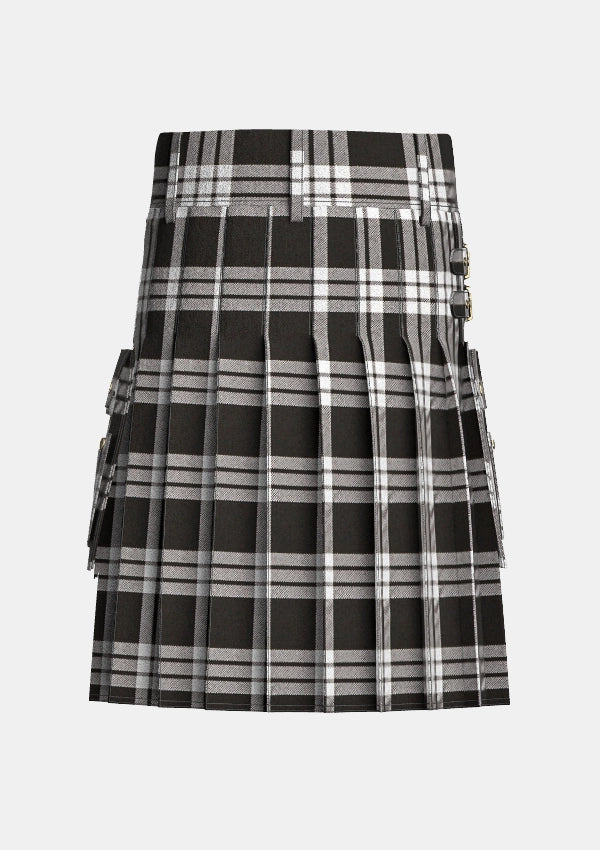 Utility_McFarlane_Tartan_kilt_back_image_with_pleated_design_and_adjustable_buckles_for_men