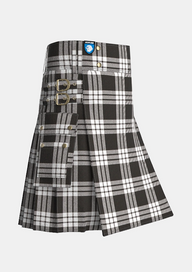 Utility_McFarlane_Tartan_kilt_side_image_with_pleated_design_and_adjustable_buckles_for_men
