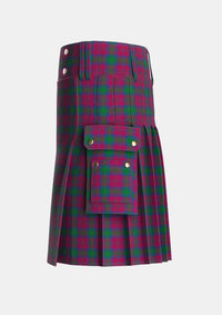 Utility_McGlynn_Tartan_6020_kilt_left_image_with_pleated_design_and_adjustable_buckles_for_men