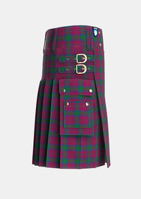 Utility_McGlynn_Tartan_6020_kilt_right_image_with_pleated_design_and_adjustable_buckles_for_men