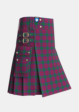 Utility_McGlynn_Tartan_6020_kilt_side_image_with_pleated_design_and_adjustable_buckles_for_men