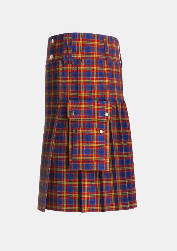 Utility_McGurk_Personal_Tartan_7159_kilt_left_image_with_pleated_design_and_adjustable_buckles_for_men