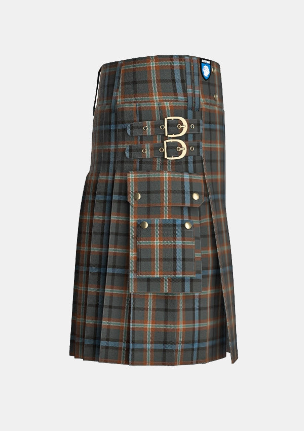 Utility_McHale_Barry_Tartan_10708_kilt_right_image_with_pleated_design_and_adjustable_buckles_for_men