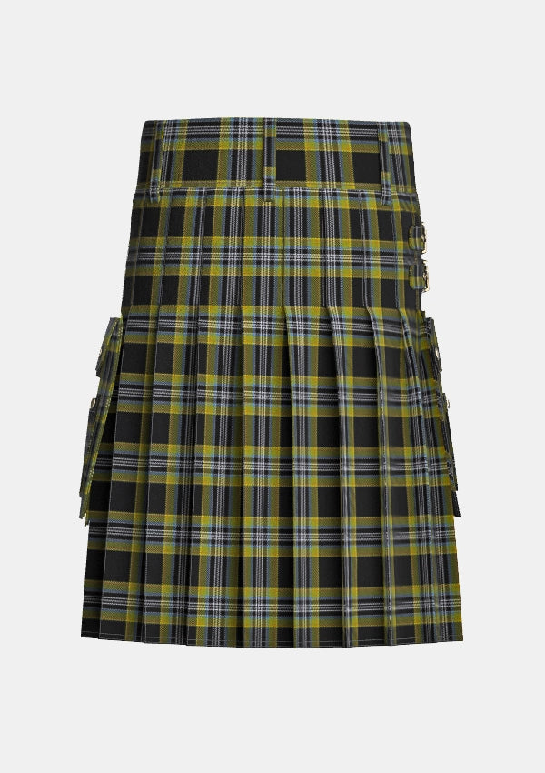 Utility_McIntyre_Collegium_tartan_12730_kilt_back_image_with_pleated_design_and_adjustable_buckles_for_men