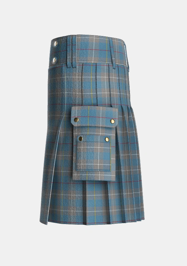 Utility_McKerrell_of_Hillhouse_Dress_Tartan_6041_kilt_left_image_with_pleated_design_and_adjustable_buckles_for_men