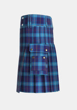 Utility_McKerrell_of_Hillhouse_Tartan_1758_kilt_left_image_with_pleated_design_and_adjustable_buckles_for_men