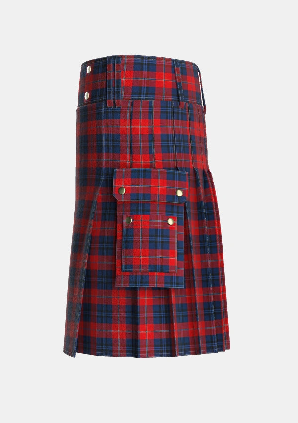 Utility_McKnight_Personal_Tartan_2179_kilt_left_image_with_pleated_design_and_adjustable_buckles_for_men