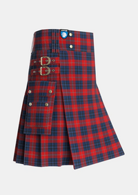 Utility_McKnight_Personal_Tartan_2179_kilt_side_image_with_pleated_design_and_adjustable_buckles_for_men