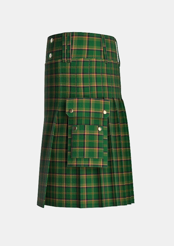 Utility_McMahon_Gordon_and_Family_Tartan_15171_kilt_left_image_with_pleated_design_and_adjustable_buckles_for_men