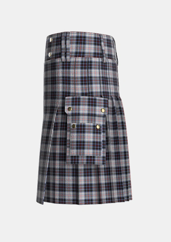 Utility_McRae_Dress_Tartan_2800_kilt_left_image_with_pleated_design_and_adjustable_buckles_for_men