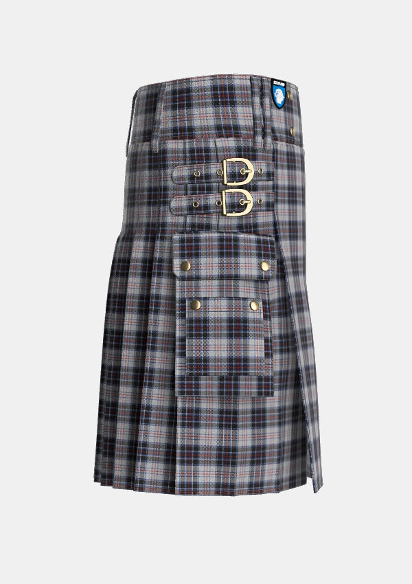 Utility_McRae_Dress_Tartan_2800_kilt_right_image_with_pleated_design_and_adjustable_buckles_for_men