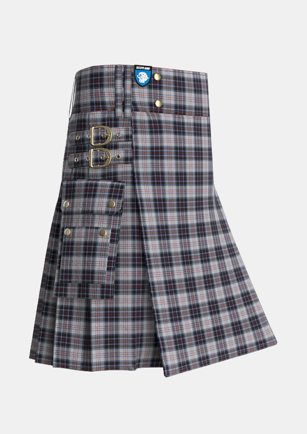Utility_McRae_Dress_Tartan_2800_kilt_side_image_with_pleated_design_and_adjustable_buckles_for_men