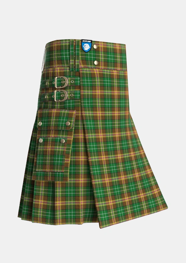 Utility_McShane_Personal_Tartan_4111_kilt_side_image_with_pleated_design_and_adjustable_buckles_for_men
