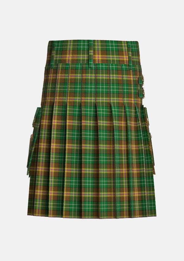 Utility_McShane_Tartan_4111_kilt_back_image_with_pleated_design_and_adjustable_buckles_for_men