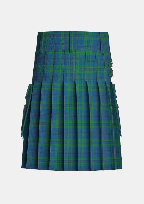 Utility_Mccarthy_tartan_2438_kilt_back_image_with_pleated_design_and_adjustable_buckles_for_men