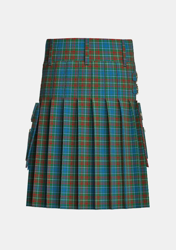 Utility_Mcconnell_tartan_141_kilt_back_image_with_pleated_design_and_adjustable_buckles_for_men