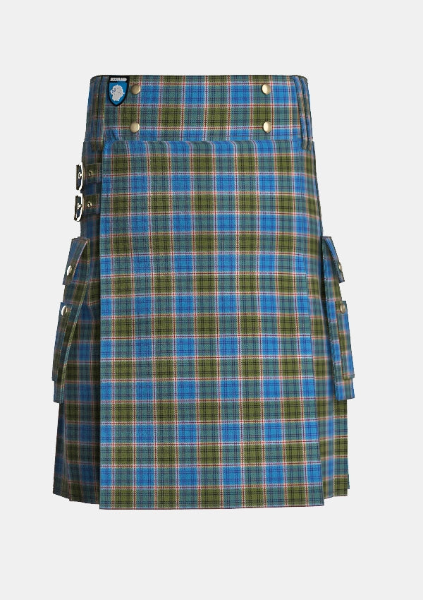 Utility_Mcculloch_tartan_7380_kilt_front_image_with_pleated_design_and_adjustable_buckles_for_men