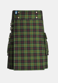 Utility_Mcdermott_tartan_1180_kilt_front_image_with_pleated_design_and_adjustable_buckles_for_men