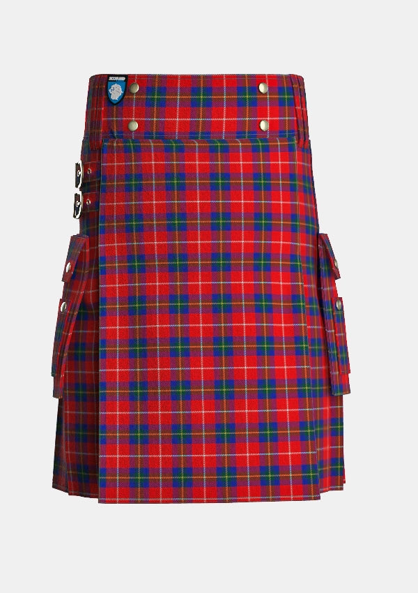 Utility_Mcgill_tartan_10755_kilt_front_image_with_pleated_design_and_adjustable_buckles_for_men
