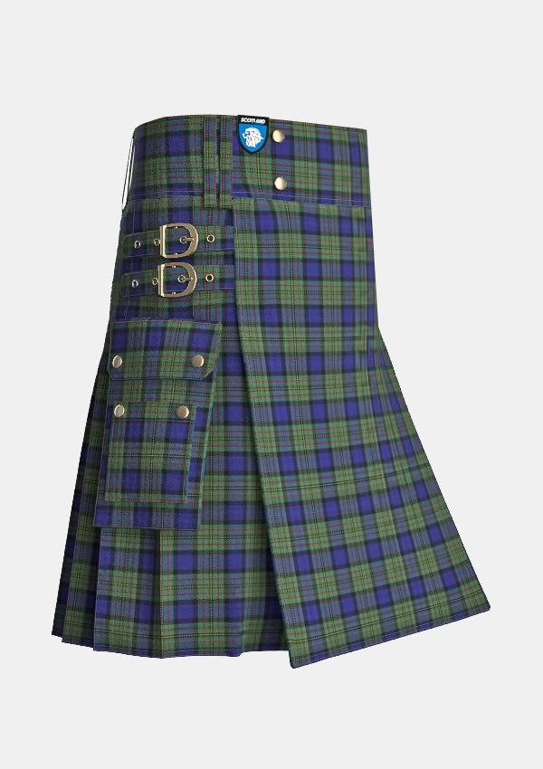 Utility_Mclaren_tartan_342_kilt_side_image_with_pleated_design_and_adjustable_buckles_for_men
