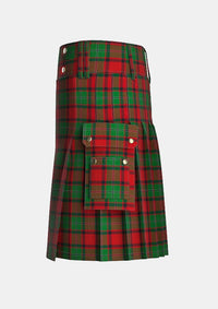 Utility_Mcphail_tartan_1031_kilt_left_image_with_pleated_design_and_adjustable_buckles_for_men