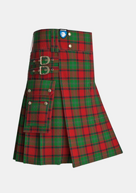 Utility_Mcphail_tartan_1031_kilt_side_image_with_pleated_design_and_adjustable_buckles_for_men