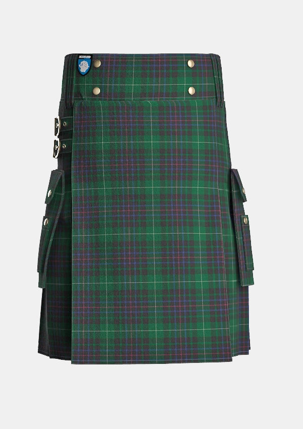Utility_Meiklejohn_Tartan_3175_kilt_front_image_with_pleated_design_and_adjustable_buckles_for_men