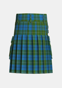 Utility_Melville_Two_black_lines_Tartan_1050_kilt_back_image_with_pleated_design_and_adjustable_buckles_for_men