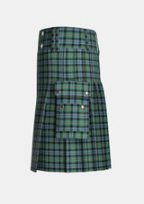 Utility_Melville_tartan_6328_kilt_left_image_with_pleated_design_and_adjustable_buckles_for_men
