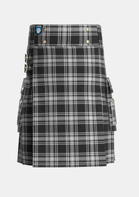 Utility_Menzies_1938_Tartan_1244_kilt_front_image_with_pleated_design_and_adjustable_buckles_for_men