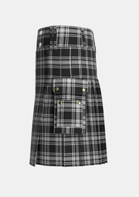 Utility_Menzies_1938_Tartan_1244_kilt_left_image_with_pleated_design_and_adjustable_buckles_for_men