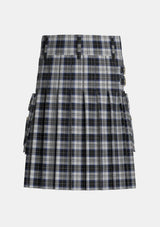Utility_Menzies_Black_Dress_Tartan_1812_kilt_back_image_with_pleated_design_and_adjustable_buckles_for_men