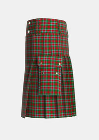 Utility_Menzies_Two_Tartan_1440_kilt_left_image_with_pleated_design_and_adjustable_buckles_for_men