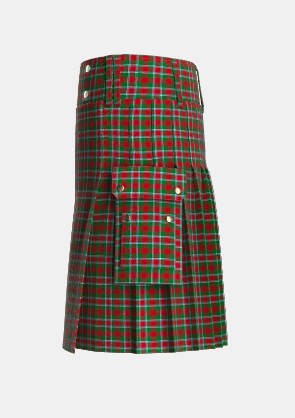 Utility_Menzies_Two_Tartan_1440_kilt_left_image_with_pleated_design_and_adjustable_buckles_for_men