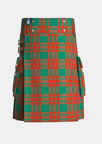 Utility_Menzies_tartan_894_kilt_front_image_with_pleated_design_and_adjustable_buckles_for_men